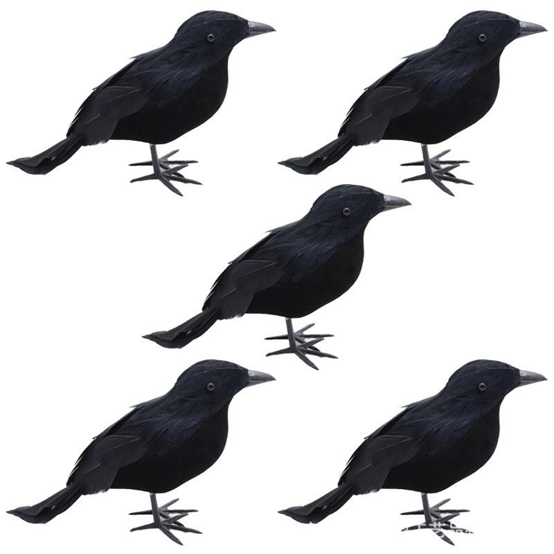 Halloween Crow Figurine - Small Bird Ornament for Tabletop & Party Decor