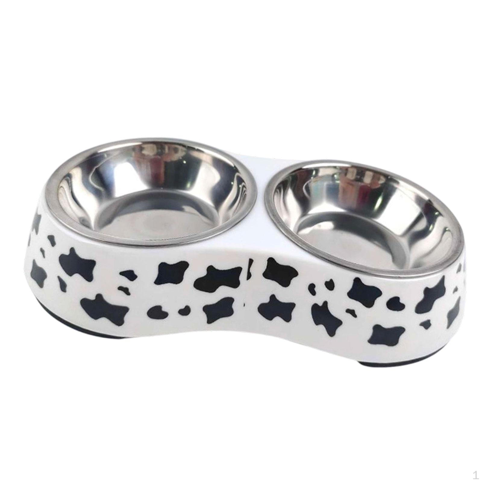 

Cat Bowl Double Feeding Station Stainless Steel with Separate Chambers And Stable S