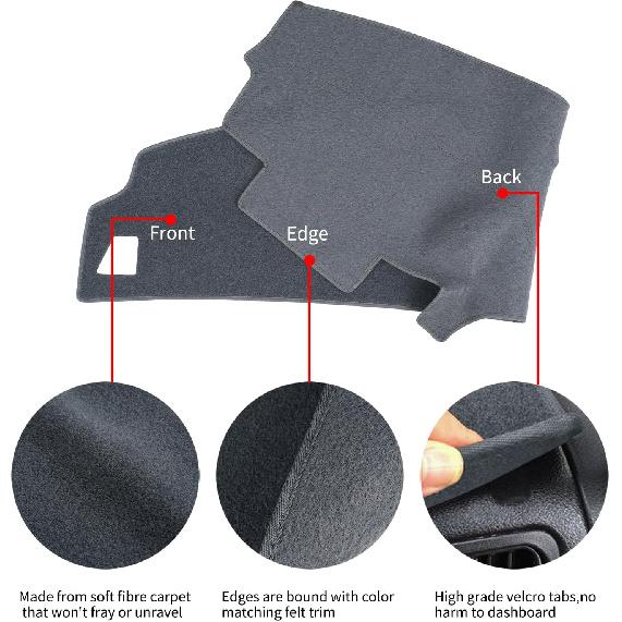 Dashboard Cover Dash Cover Mat Pad Fit For 1989-1994 Ford Ranger,1991-94 Ford Explorer,1991-94 Mazda Navajo,1989 1990 Ford Bronco II(Dark Gray)