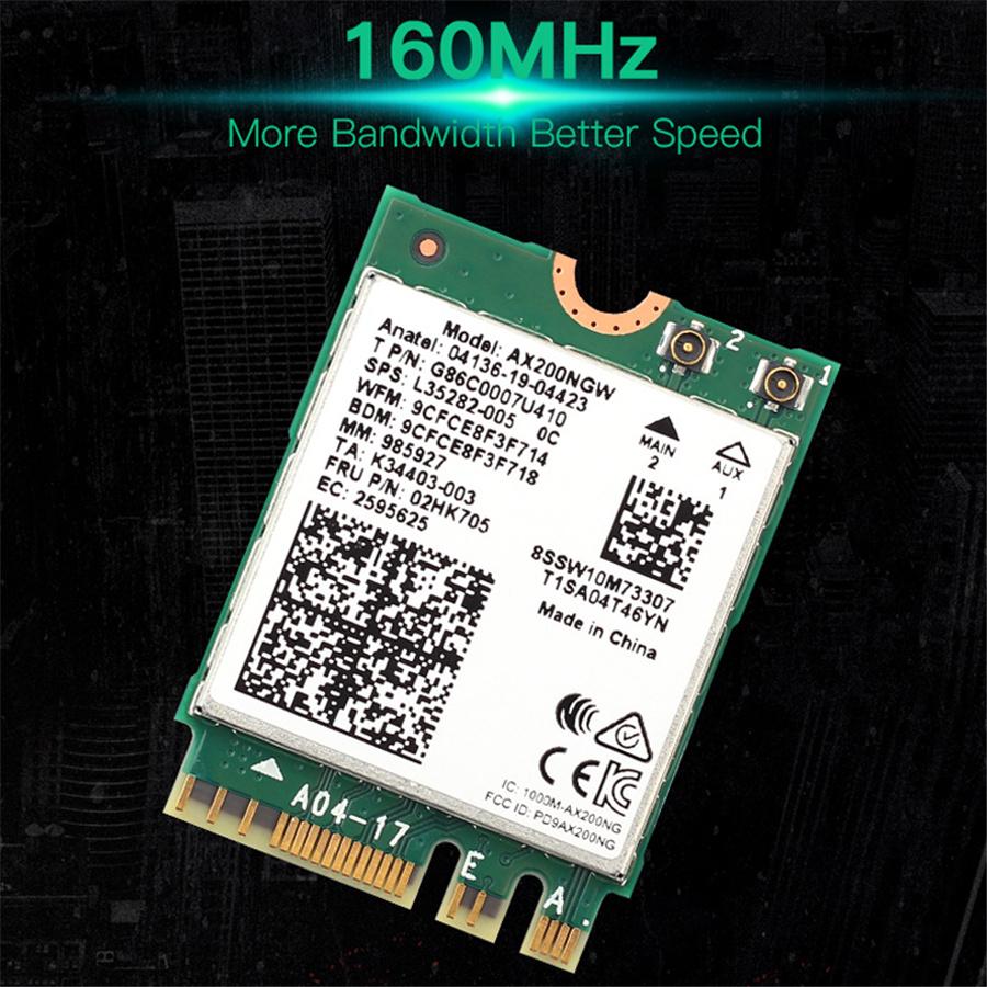 Intel WiFi 6 AX200 AX200NGW Wireless Network Card 802.11ax 160MHz Bluetooth 5.1