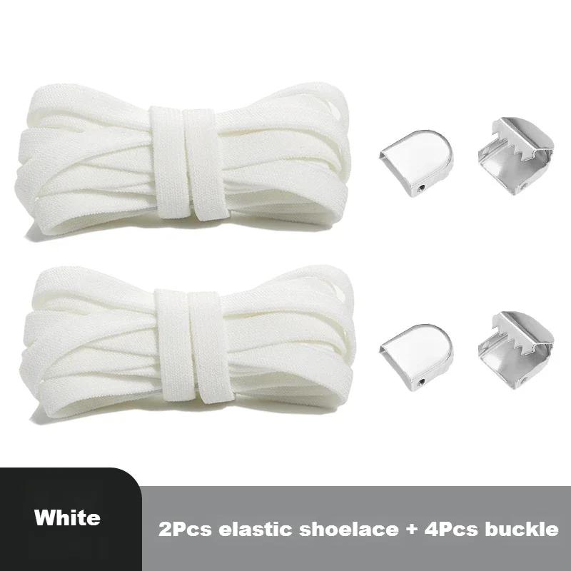 Elastic Laces Sneakers Shoelaces Without Ties End Locks College Style Shoestring Rubber Band for Laces Shoes Accessories 1Piar