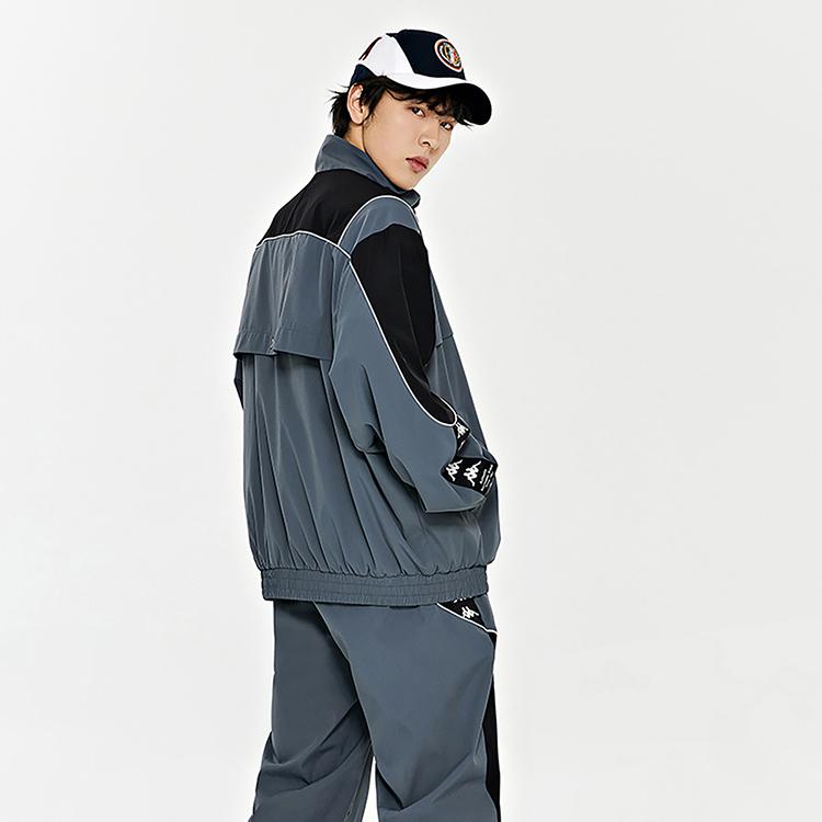 Kappa Color Block Casual Jacket Vintage Sports Coat Stand Collar Long Sleeve Men Jackets K0E12JJ81