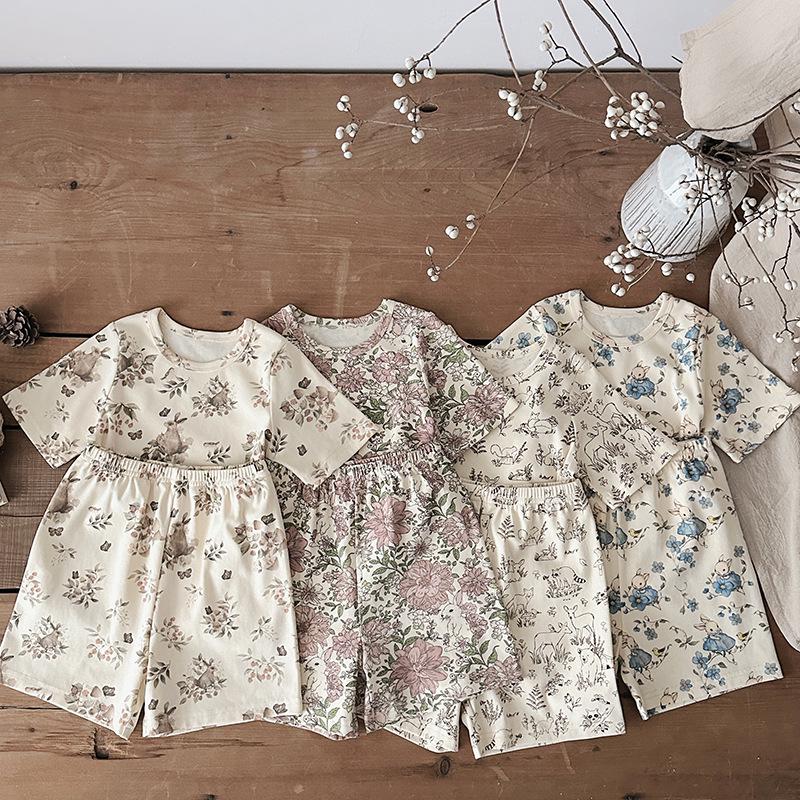 2025 Kids' Summer Pajama Set - Boys & Girls Short Sleeve Shorts