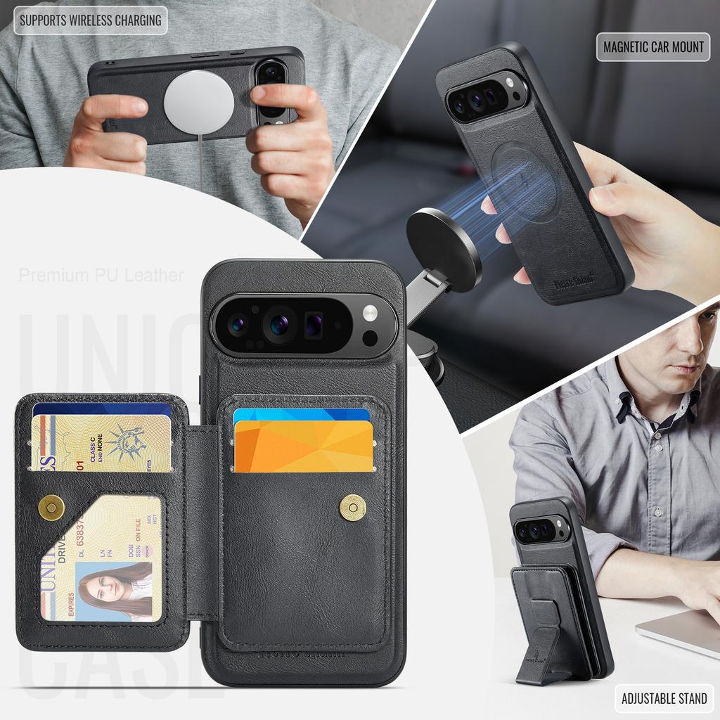 Detachable Magnetic Wristband Auto Leather Phone Case for IPhone Google Pixel 10 Pro XL Pixel9 9a 8 8a 7 7a Card Holder Wallet