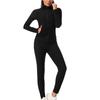 Damski Zestaw do Jogi z Długim Rękawem i Zamkiem: Kombinezon do sauny z kapturem do fitness i biegania