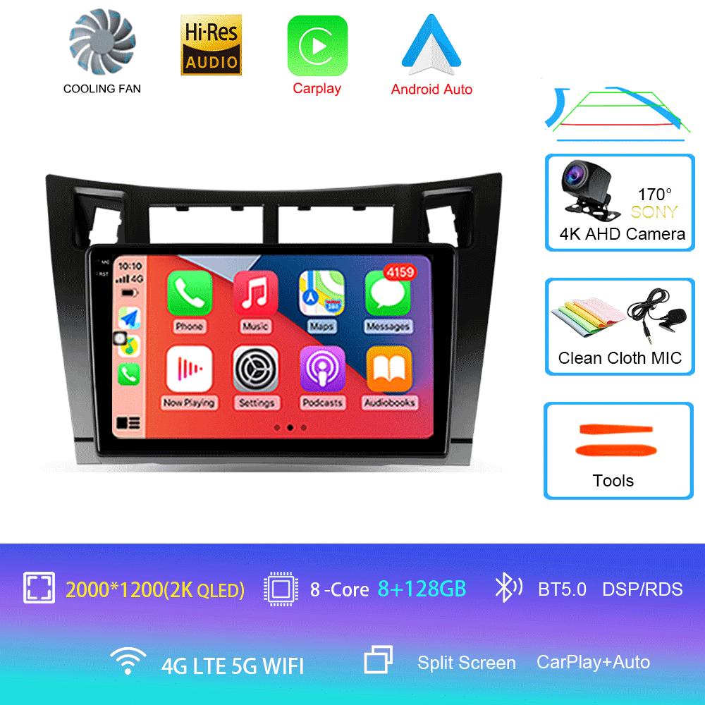 Radio Auto Android 14 Carplay pentru Toyota Yaris 2005 2006 2007 2008 2009 2010-2012 Player Multimedia GPS 2Din Stereo Unitate Principală DSP