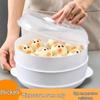 Microwave Oven Steamer for Dumplings and Baozi – Multi-Layer Plastic with Lid