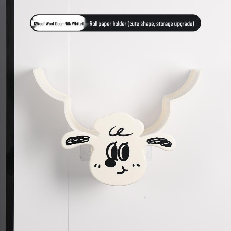 

Wall-Mounted Sheep Tissue Holder – Creative Punch-Free Roll Paper Storage for Bathroom or Living Room.