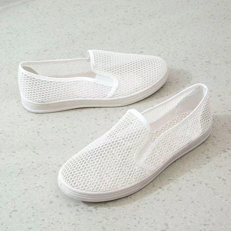 Sandaler Dam Sommar Mode Webbplats Beijing Andningsbara Meshskor Platta och Bekväma Arbetsskor