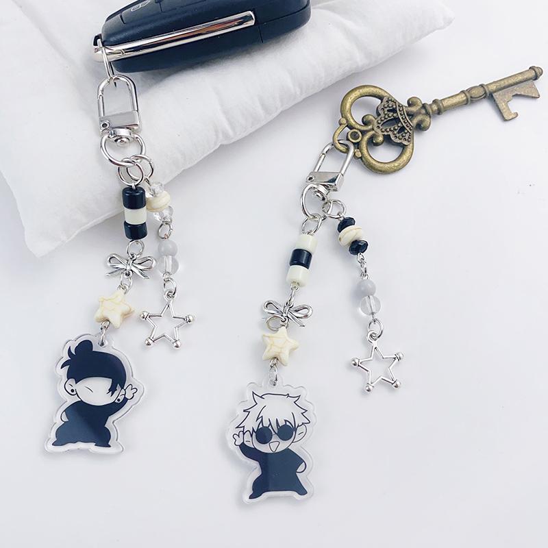 Y2K Anime Jujutsu Kaisen Keychain Creative Vintage Gojo Geto Keychain Mobile Phone Charm Bag Pendant For Couple Gifts