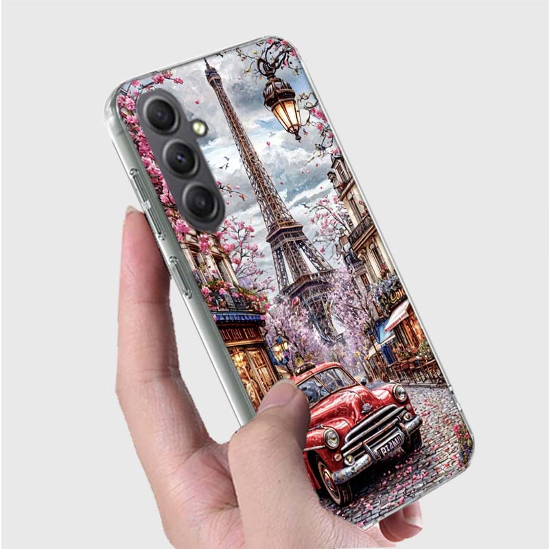 Eiffel Tower Art Phone Case for Samsung A16 A26 A36 A56 A17 A37 A57 A07 A06 A02S A03 A04S A05S Galaxy Note 20 10 A50S A71 A51 A3