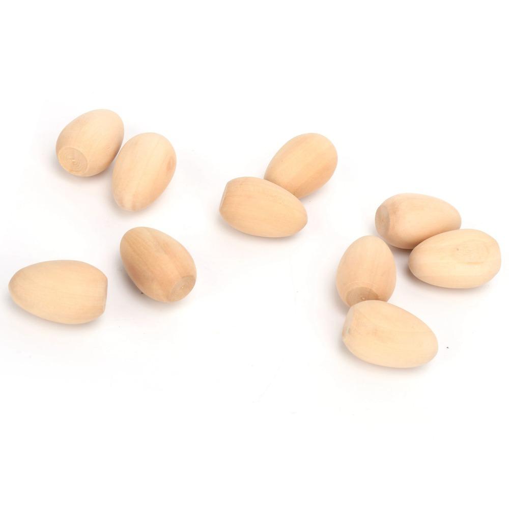 10pcs Lightweight Faux Eggs Not Easily Broken Wooden Craft Eggs Family Decoration