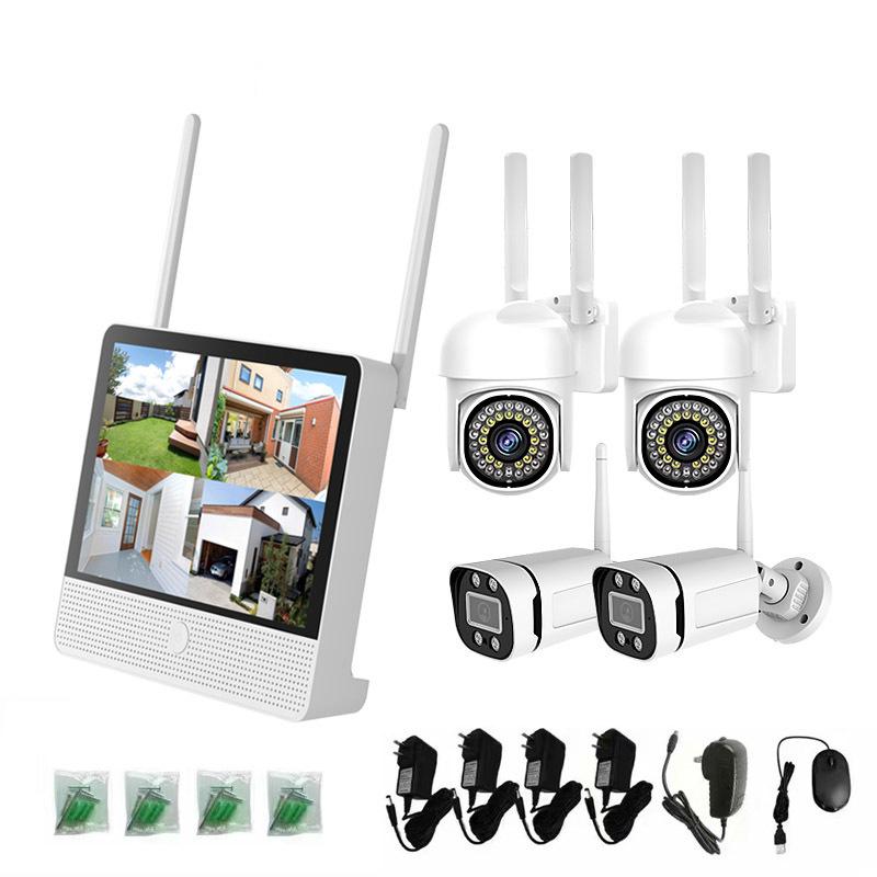 Wireless Outdoor HD Surveillance Camera Kit with Night Vision & Display Screen