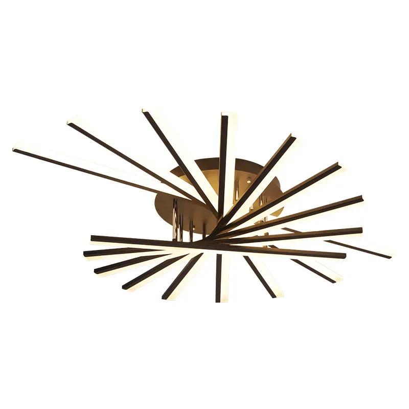 Nordic Living Room Bedroom kitchen design of Modern acrylic LED Chandelier Ceiling can Dimming Lighting lamp light gloss