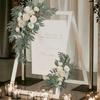 Romantic White Artificial Wedding Flowers Artificial Arch Flowers Artificial Wedding Arch Flowers Kit Wedding Welcome Sign Decor