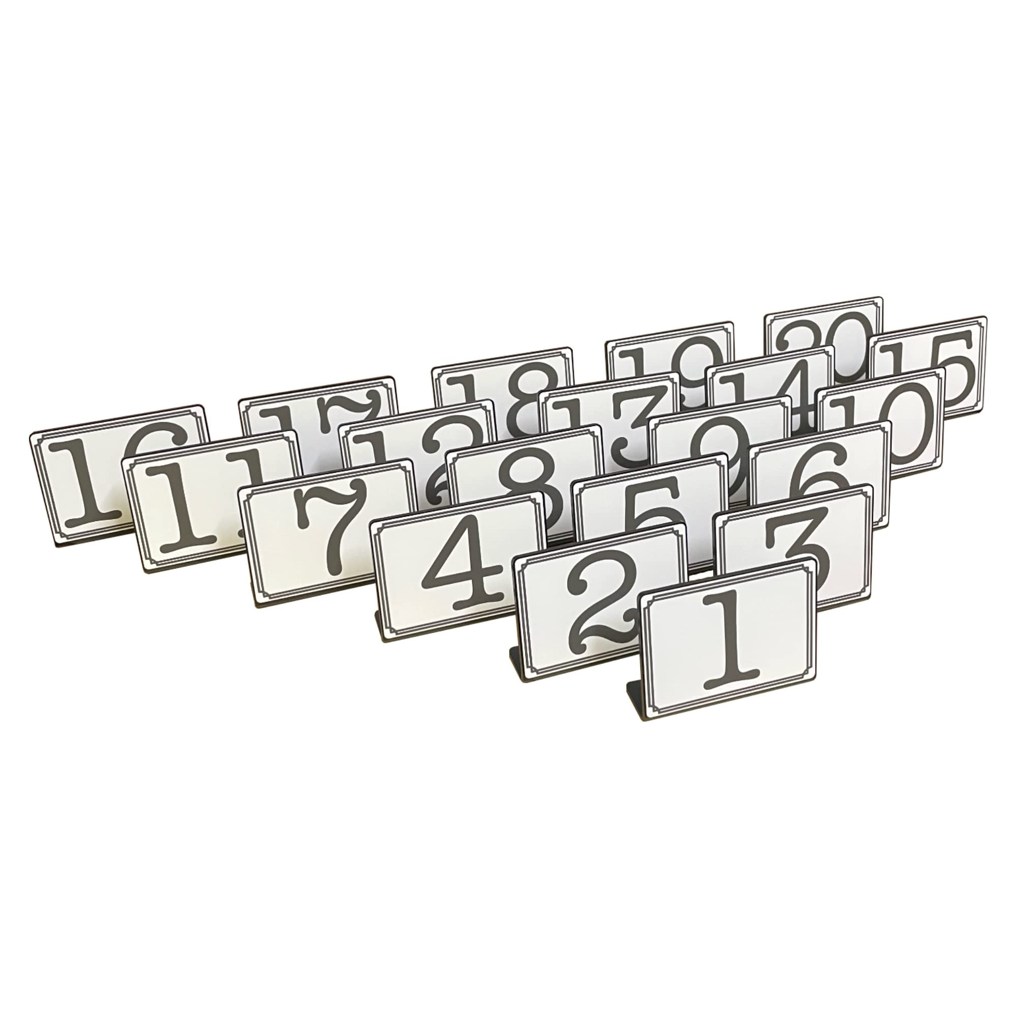 

Mehrondo Table Number Plates (20 pieces) - Numbers 1-20 | Size: 74x52mm | Made in Japan