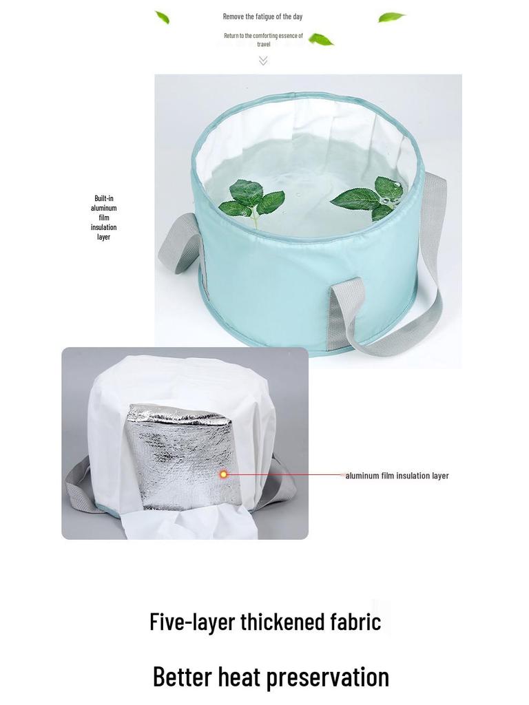 Portable Three-Dimensional Folding Foot Bath: Heat-Preserving, Tip-Resistant, Multifunctional Foot Soak Bucket for Travel and Home Use.