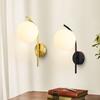 Glass Ball LED Wall Lights Suitable For TV Sofa Background Corridor G9 Base Copper Black Metal Wall Lamp Modern Lighting Fixture