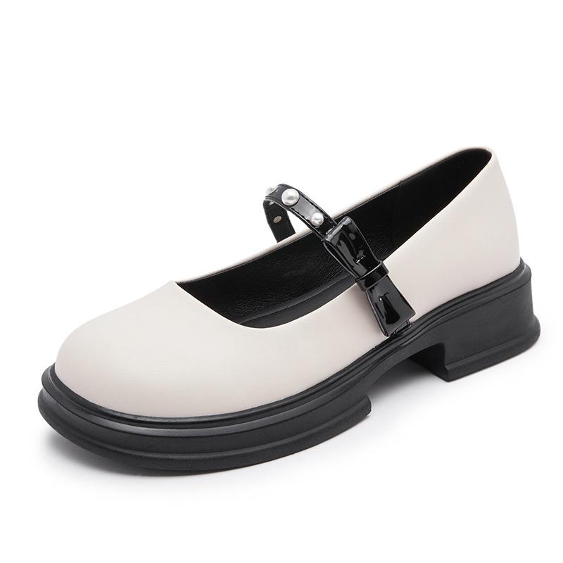 Mary Jane single shoes women's 2025 summer new one-pedal versatile comfortable small leather shoes Japanese flat-soled small single shoes women