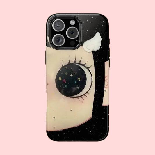 Clmj BIG EYES COMIC GIRL Phone Case for iPhone 17 16e 16 15 14 13 12 11 X XS XR XSMAX 7 8 Air Pro Max Plus Luxury Double-layer