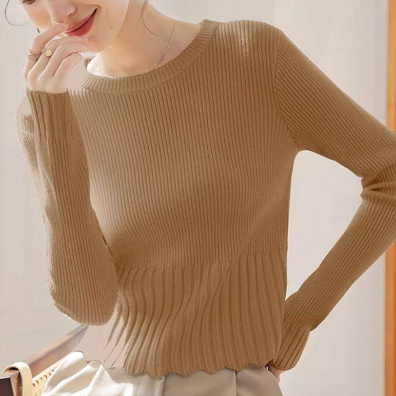 Autumn/Winter Knitted Sweater Women's Wave Top Undercover New Undercover Bottom Slimming Short Sweater