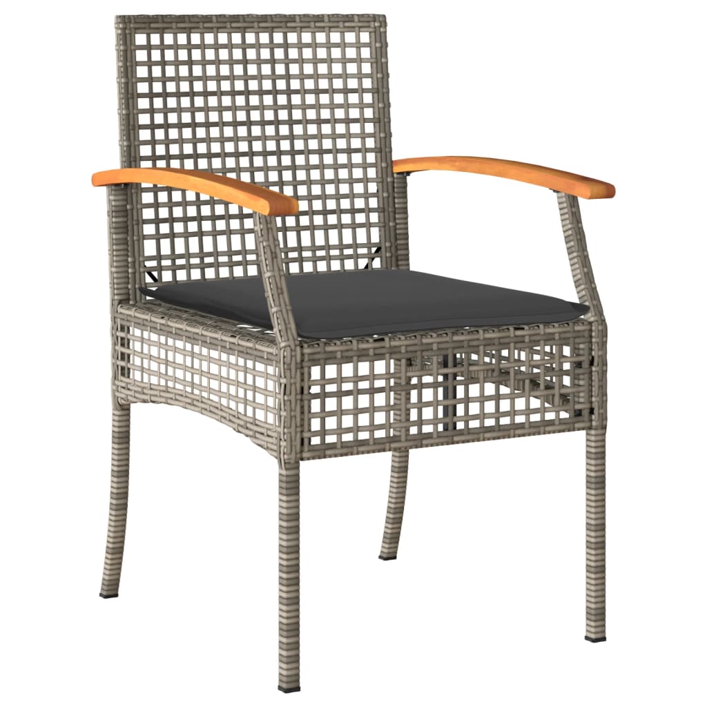 Vidaxl 4-Cz. Garden Furniture Set, Cushions, Grey PE Rattan
