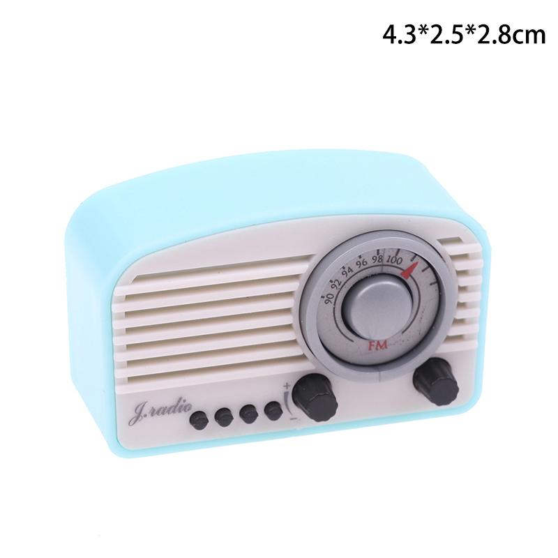 1PC Miniature Retro Radio Scale Model Ornaments Dollhouse Mini Radio Simulation Models Home Desktop Decor Crafts