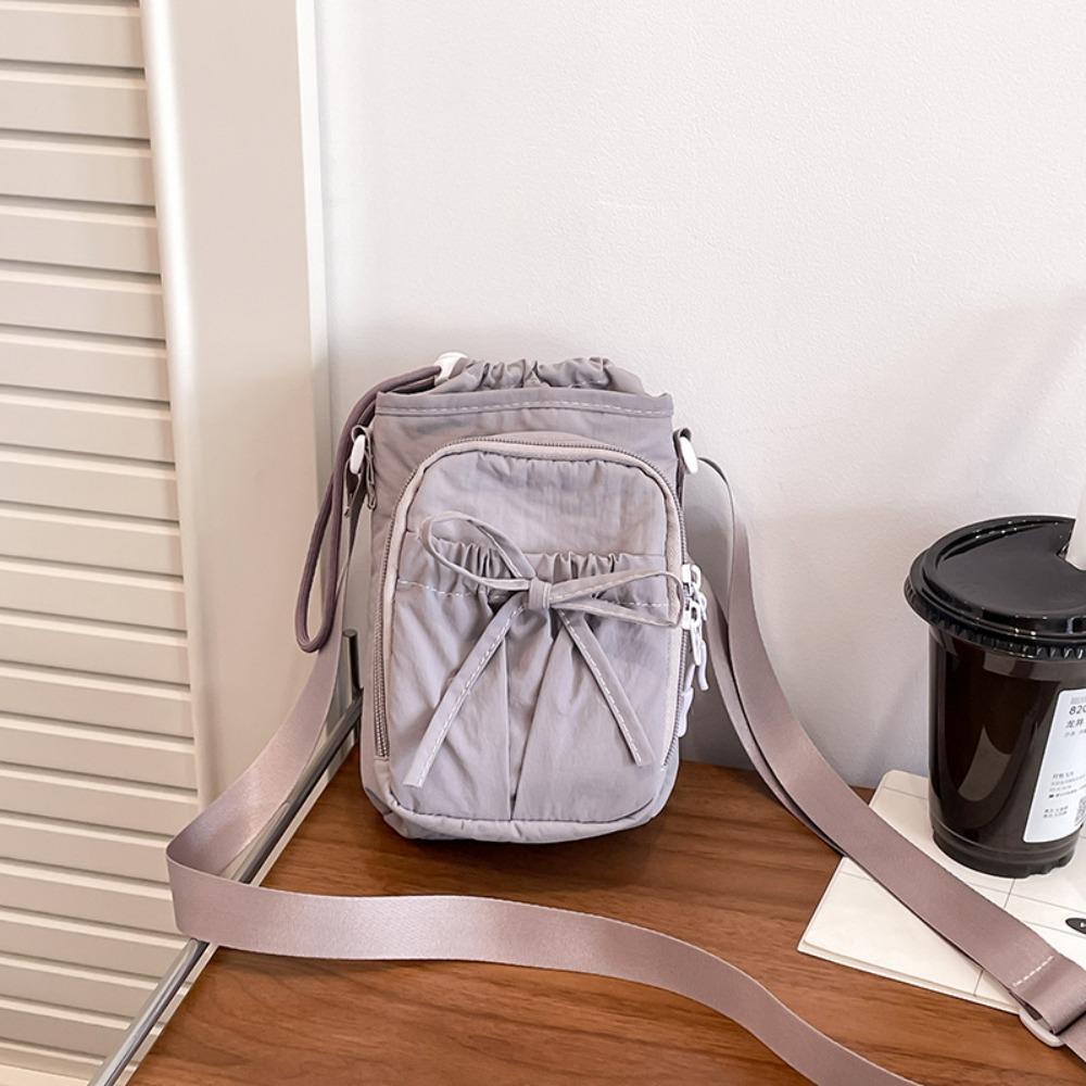 

Nylon Phone Crossbody Bag Drawstring Water Cup Bag Cute Water Bottle Bag Running фиолетовый