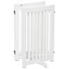 Freestanding Dog Gate, Foldable Pet Fence, Indoor Barrier, Stair Gate with Support Feet, 155 x 76 cm, White