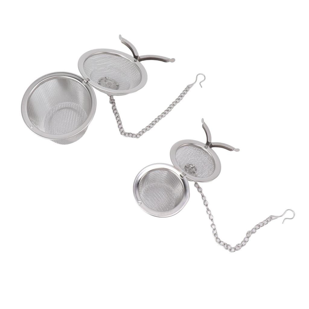 2pcs Mesh Tea Ball Stainless Steel Tea Strainer with Long Hook Chain for Spice Soup Tea Herbs Diameter: 4.5cm 1.8in+
