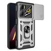 For ZTE nubia Neo 3 5G Case with Slide Camera Lid PC+TPU Kickstand Phone Cover