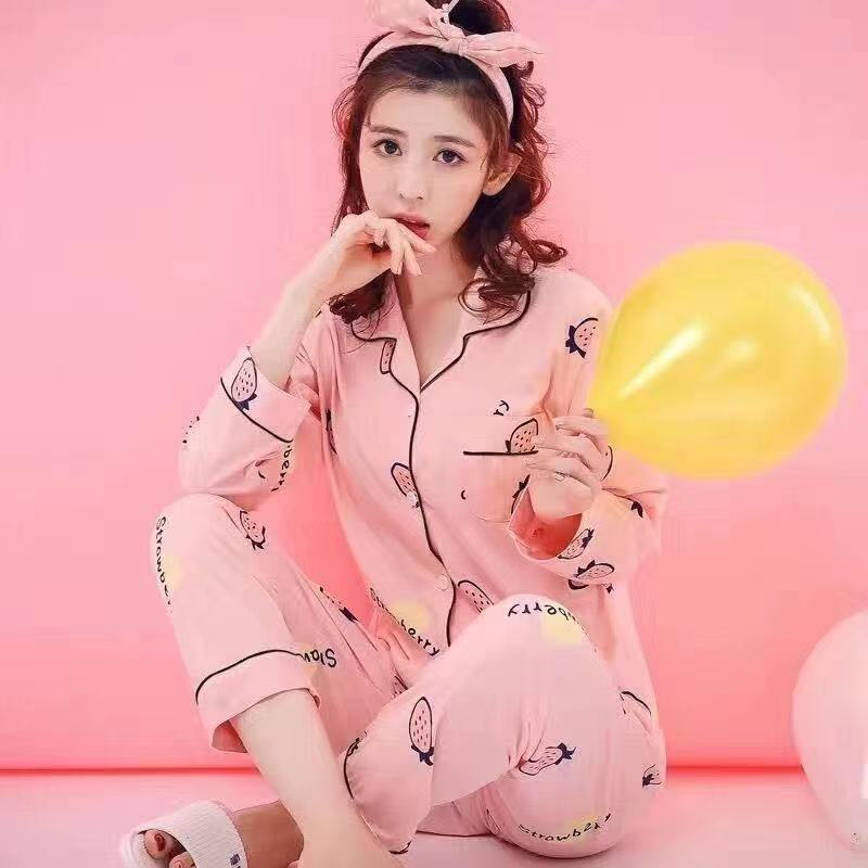 Pure cotton pajamas women's spring and autumn long-sleeved winter large-size pajamas, summer women's suits, loungewear can be worn outside