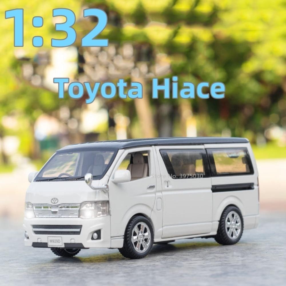 1/32 Toyota Hiace MPV Liga de Zinco Modelo de Carro Brinquedos Diecast Van Veículos Comerciais Simulados Brinquedos de Luz e Som Para Meninos Presentes de Aniversário