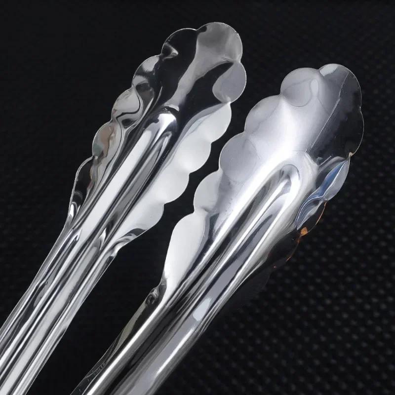 5/1Pcs Non-Slip Stainless Steel Food Tongs Salad Bread Clamps Cooking Tools Barbecue Meat Tongs Serving Clips Kitchen Gadgets