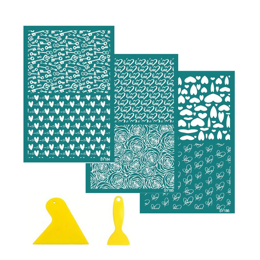 Reusable Silk Screen Stencils Valentines Day Silkscreen Printing Stencils Earrings Transfers Stencils for Craft Making
