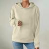 Women's Fashionable Long-sleeved Pullover And Solid-color Hooded Sweatshirt