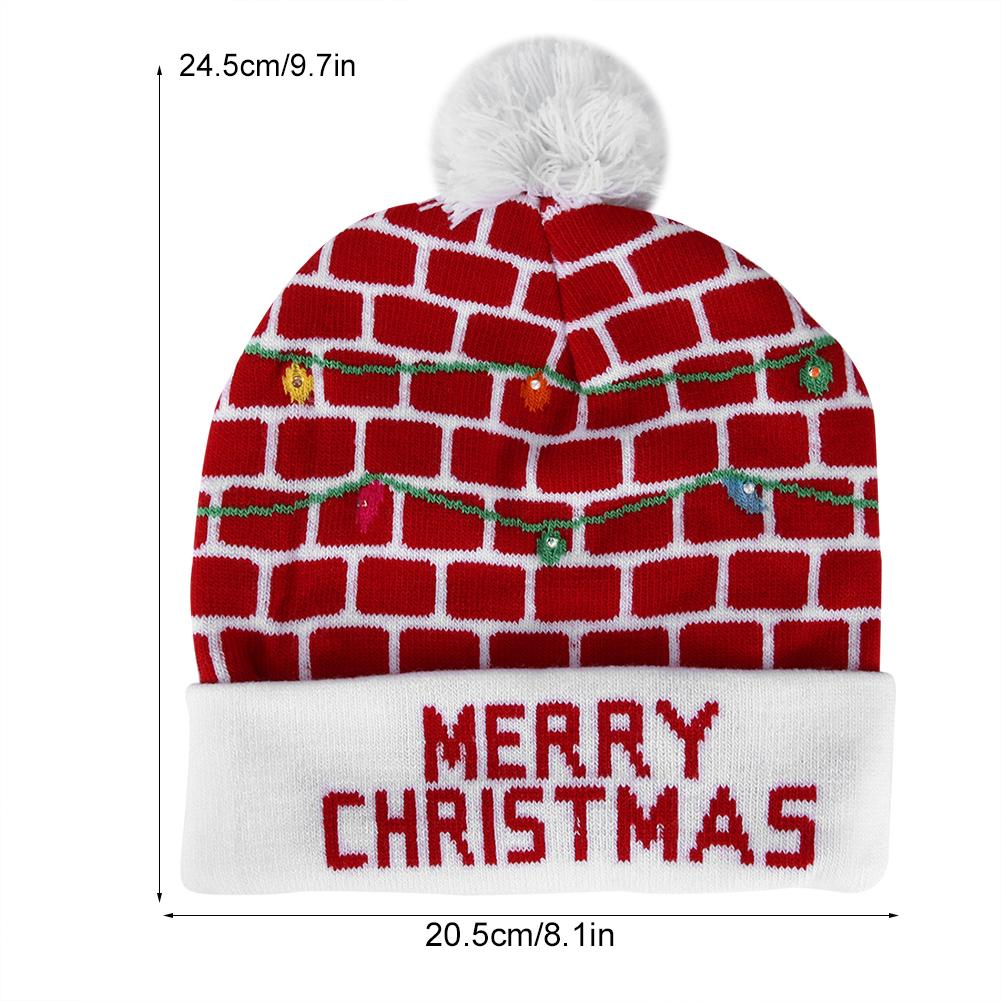 

Christmas Knitted Soft Warm Winter Hat Light Hat for Children Adults Festivals Holiday Party 24.5x20.5cm