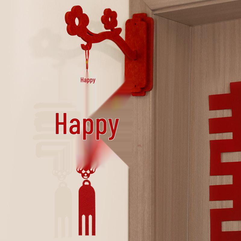 Wedding Double Happiness Hanging Ornament for Bridal Chamber Door Decoration and Lantern Pendant Double Happiness Pendant Decoration