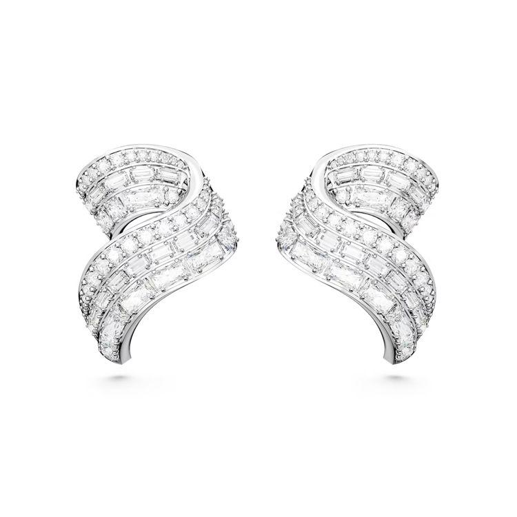 

Swarovski Hyperbola Curve Design Brass Earrings Women earrings Silver 5665332 F,Silver