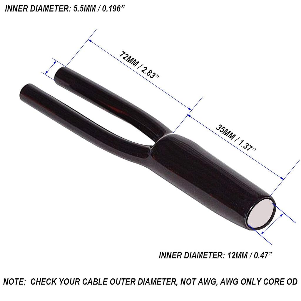 Cable Pants,Speaker Wire Pants, Speaker Pants (12mm- 2X 5.5mm, 8-Pack, Black) Dressing Up Or Protecting Your Cable Wires
