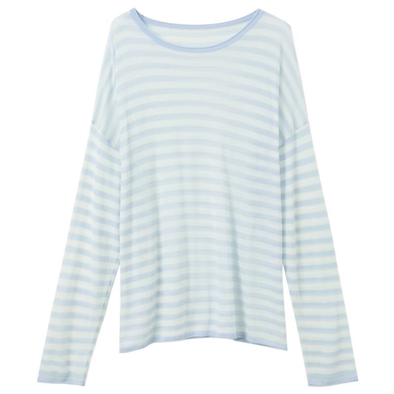 Sancai Women's Relaxed Fit Striped Acetate Blend Knit Sweater