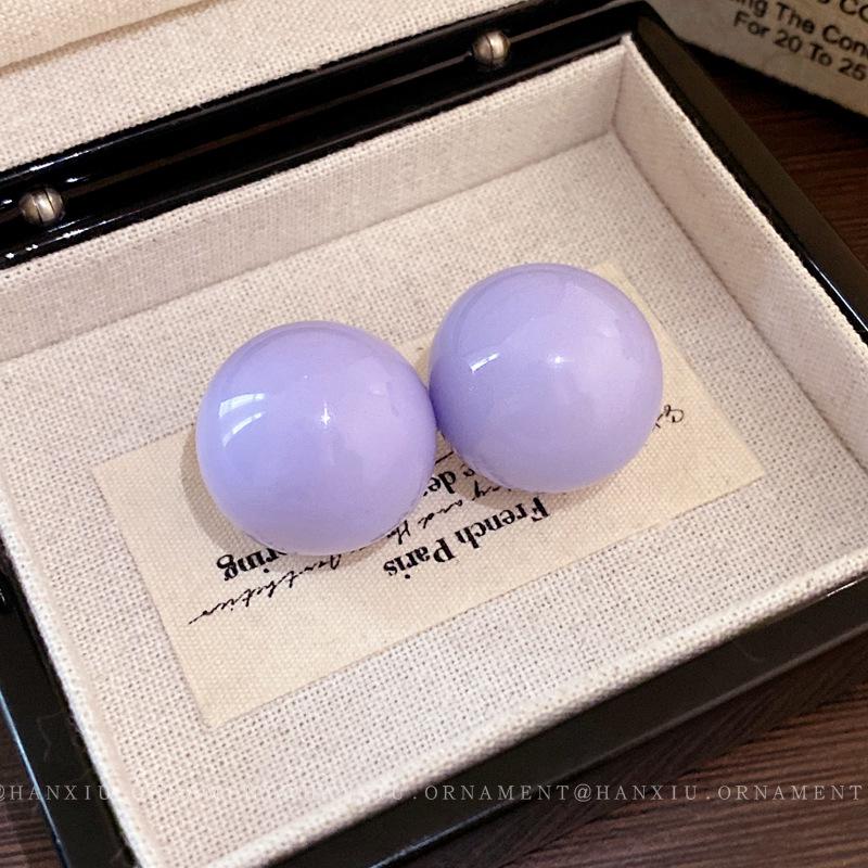 Srebrne Kolczyki Sztyfty Geometryczna Sfera dla Kobiet - Koreański Słodki Design, Unikalne i Wszechstronne