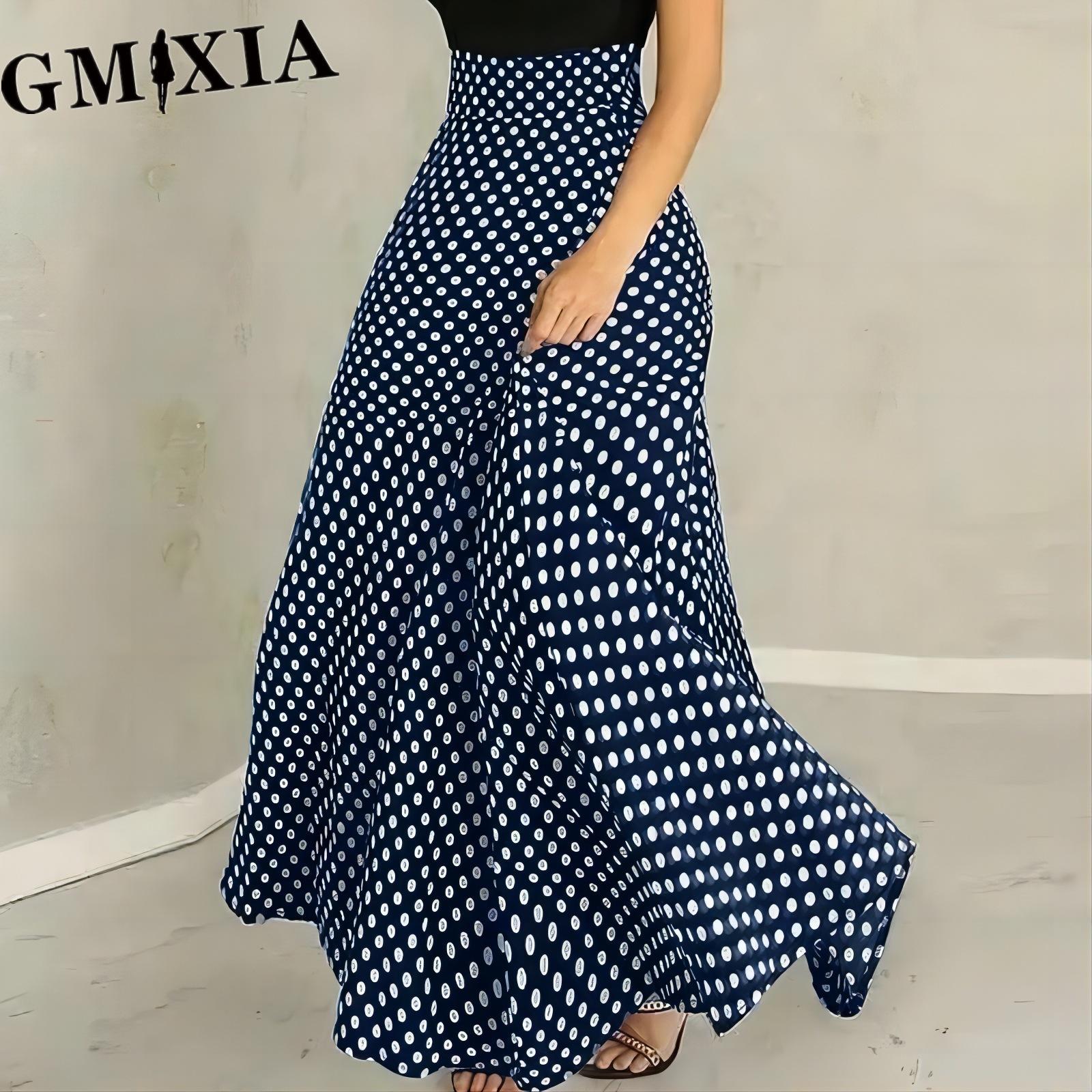 

GMXIA Женская Модная Повседневная Летняя Весенняя Юбка для Отдыха XXXXXL темно-синий