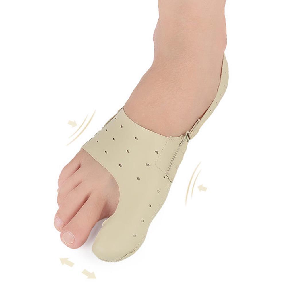 Breathable Thin Leather Big Toe Corrector Bunion Splint Adjustable Strap for Hallux Valgus Relief One Piece