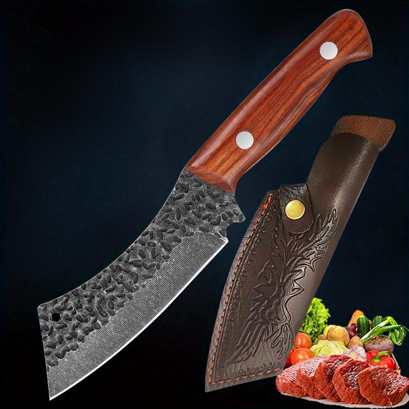 Professional Cutting Knife With Knife Sheath Forged Boning Knife Straight Knife Meat Cleaver Barbecue Knife