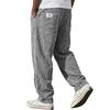 Men's American-style Embroidered White Label Loose Straight-fit Casual Pants with Vertical Stripes and Multiple Pockets