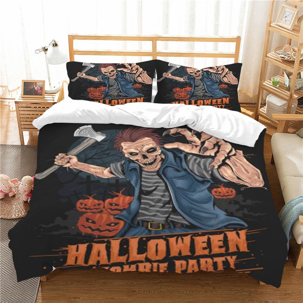 3D Skull Printing Duvet Cover Set Cartoon Bedding Set Highend Pillowcase Children Bedding Suit Single Size Double Size Bed Cover