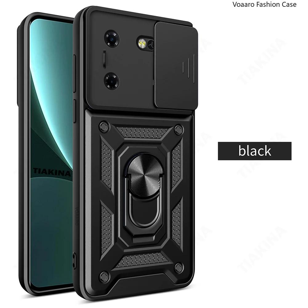 Slide Lens Camera Protective Armor Funda for Tecno Pova 5 Case Magnetic Ring Kickstand Holder Cover Shockproof Phone Capa
