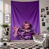 Arazzo da Parete Arte di Billie Eilish Tessuto da Appendere Copertura di Sfondo Decorativa per Decorazione della Stanza