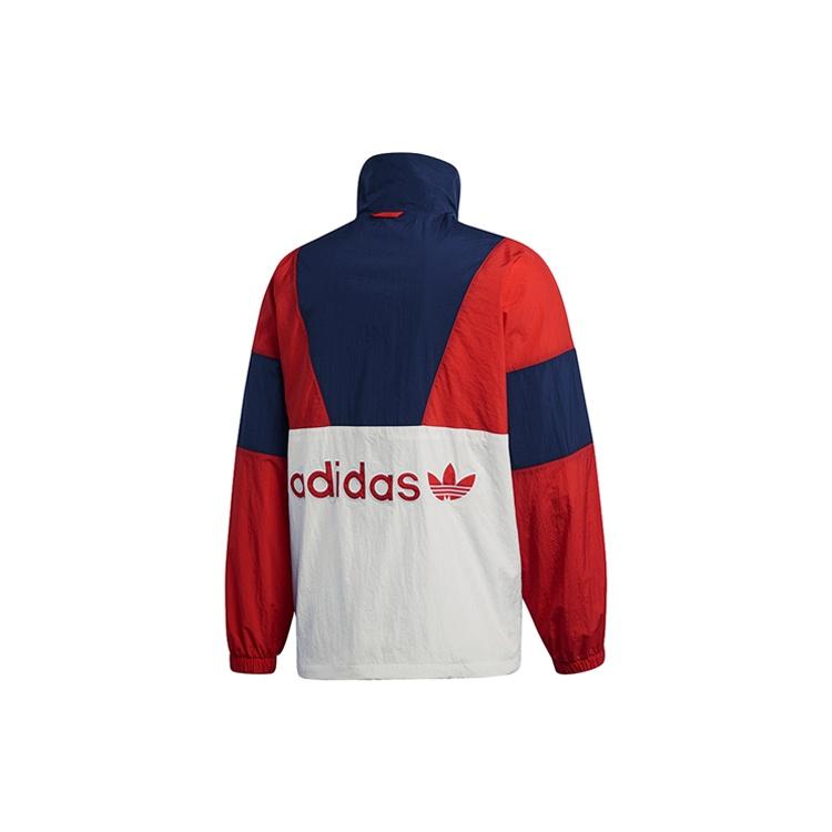 Adidas Originals Jackets Men's Bright Red Stand Collar Moderate Straight Fit FM2201